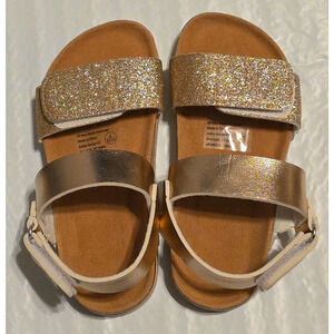 Girls Gold Glitter Sandals Ashko Group Size S (11-12) Flip Flop